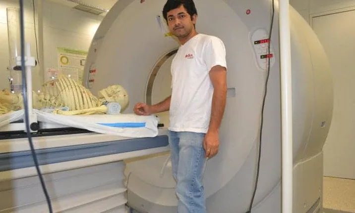 Dr Subhra Sundar working in the imaging research lab